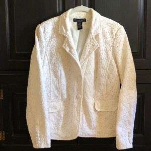 Winter white brocade/lace Jacket